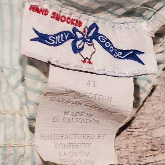 Silly Goose Hand Smocked Fish Romper Girls Size 4T - Picture 5 of 5